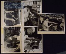Press Photographs of Vinyl Record Production Process black and white with stamps and notes to