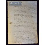 1873 Manuscript - Ship's Captain of an English Brigadoon "Harriot Amelia" from "New Scotland" in
