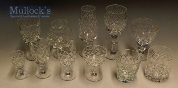 Quantity of Crystal Cut Glassware to include a wide variety of glasses, wine, tumbler, liquor,