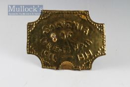 WWI Trench Art – A Brass Plaque with ‘Souvenir of the Great War 1914-1919’ attributed to 13 Bt Royal