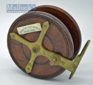 News of The World Prize Reel – Slater style Nottingham wooden and brass star back reel – 4.5” dia