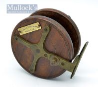 News of The World Prize Reel – Slater style Nottingham wooden and brass star reel – 4.5” dia with