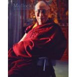 Autograph – Dalai Lama Signed Photograph depicts Lama seated, in colour, signed in ink to front,