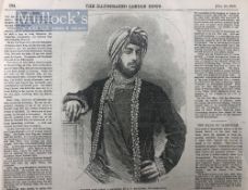 India & Punjab – Maharajah Duleep Singh 1856 A fine original antique ILN steel engraving published