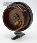 Scarce Kings Patent 1905/12 combination wooden and alloy star back side casting reel: 4.1/8” dia.