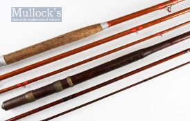 2x interesting fishing rods: W Dobson Maker Felton (Northumberland) 12ft 3pc greenheart fly rod with