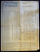 Nottingham Broadside 1802 - A List of the Sheriffs for the county of Nottingham, From the Year