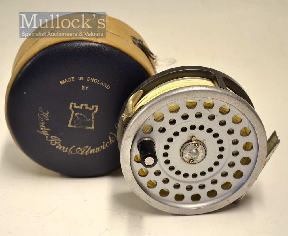 Hardy Bros “Marquis Salmon No.1” alloy fly reel - 3 7/8 inch diameter with smooth alloy foot, “U”