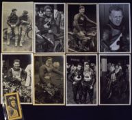 Selection of b&w postcard size photographs of speedway riders generally 1940’s onwards mostly