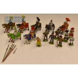 Timpo Toys Knights on Horseback Lead Figures loose figures, in various colours, 7x figures on