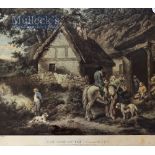 G Moreland - “The Door of the Village Inn” 19th Century print in original Hogarth frame f & g 62 x