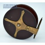 Ogden Smiths London “Fabros” fibre sea/boat reel – 4.5” dia, brass star back and rear drum plate,