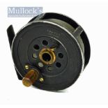 Scarce J.B Moscrop, Manchester 3” alloy patent brake dry fly reel – retailed by Fosters Ashbourne,