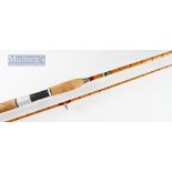 Fine Fussells Black Seal split cane spinning rod: 8’9” 2pc - red agate lined guides throughout