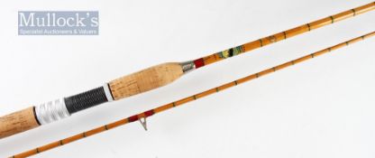 Fine Fussells Black Seal split cane spinning rod: 8’9” 2pc - red agate lined guides throughout