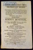 Business Agency Advert 1804 – John Townsend Estate and Canal Office, Proprietary Shares in Grand