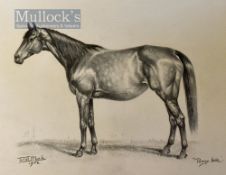 Juliet McLeod 1917 – 1982 “Pongo Lass” Signed Sketch - Portrait of a Horse original pencil sketch