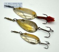 Collection of glass eyed Norwich spoons (3)- 2.75” long body, amber glass eye in 6 point clasp -