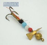 Farlow Lure - scarce Farlow’s Patent “P-M” (perpetual motion) spinner with mercury gold gilt