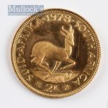 1978 African 2 Rand Gold coin Eight (grams): 7.988 Pure gold Fineness: 916.7 Dimensions: Diameter: