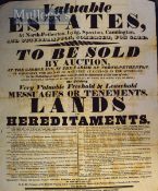 Somerset – Large Broadside ‘Valuable Estates to Be Sold by Auction’ At North-Petherton, Lyng,