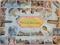 Wallis’s Elegant and Instructive Wonders of Art Game - Game-board with 26 numbered pictorial