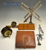 Unique collection of late 19thc Farlow Fly Fishing reels and equipment (5) – scarce Wilson