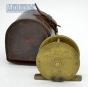 C Farlow & Co, 191 Strand, London small brass trout fly reel c.1890 - 2.5” dia. constant check –