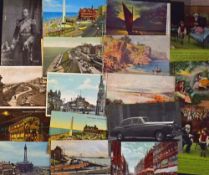 Selection of post cards most are stamped and post marked depicting Blackpool, Norfolk, Manchester,