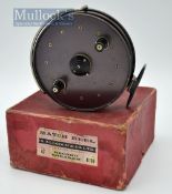 Allcock Record Breaker pressed metal centre pin reel -4.5" dia, left and right handed line guide,