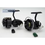 2x Mitchell Made in France LHW fixed spool spinning reels – 314 Model with full bale arm with rare