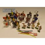 Selection of Timpo Toys Knights on Horseback Lead Figures in various colours, loose figures, 21x