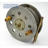 Scarce A. Carter & Co Ltd London Ideal Slater pattern alloy centre pin reel - 3 screw drum release