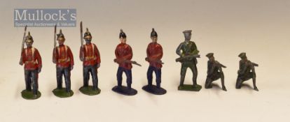 Selection of early lead Soldier figures to include 8x figures some marked ‘EN’ faintly to the bases,