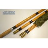 Fine Hand built whole cane carp landing net by Terry Neale – 6ft 10in 2pc with brass ferrules and