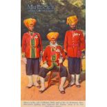 India & Punjab – ‘Officers of the 15th Ludhiana Sikhs and of the 1st Brahmins’ colour print from a