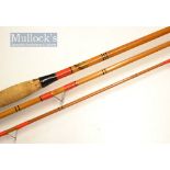 Allcocks “Record Breaker” 10ft 6in 3pc split cane course rod - retaining most of the original makers