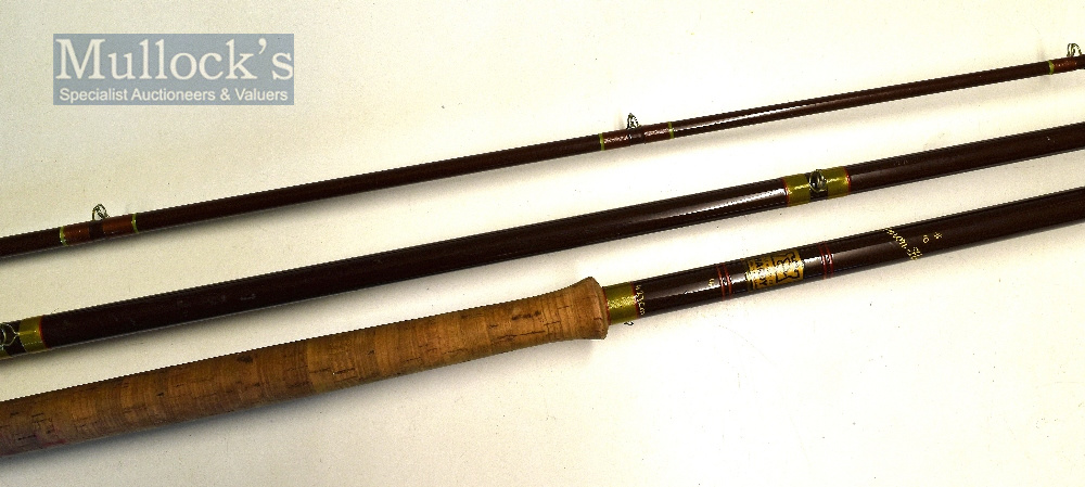 Hardy “Salmon Fly” glass fibre rod - 14ft 3pc, line 10 rating#, Agate lined butt and tip guides,