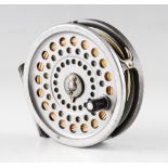 Hardy Bros Marquis 10# trout fly reel: 3.75” dia - alloy foot c/w line- reversible U shaped line