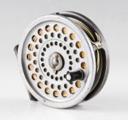 Hardy Bros Marquis 10# trout fly reel: 3.75” dia - alloy foot c/w line- reversible U shaped line