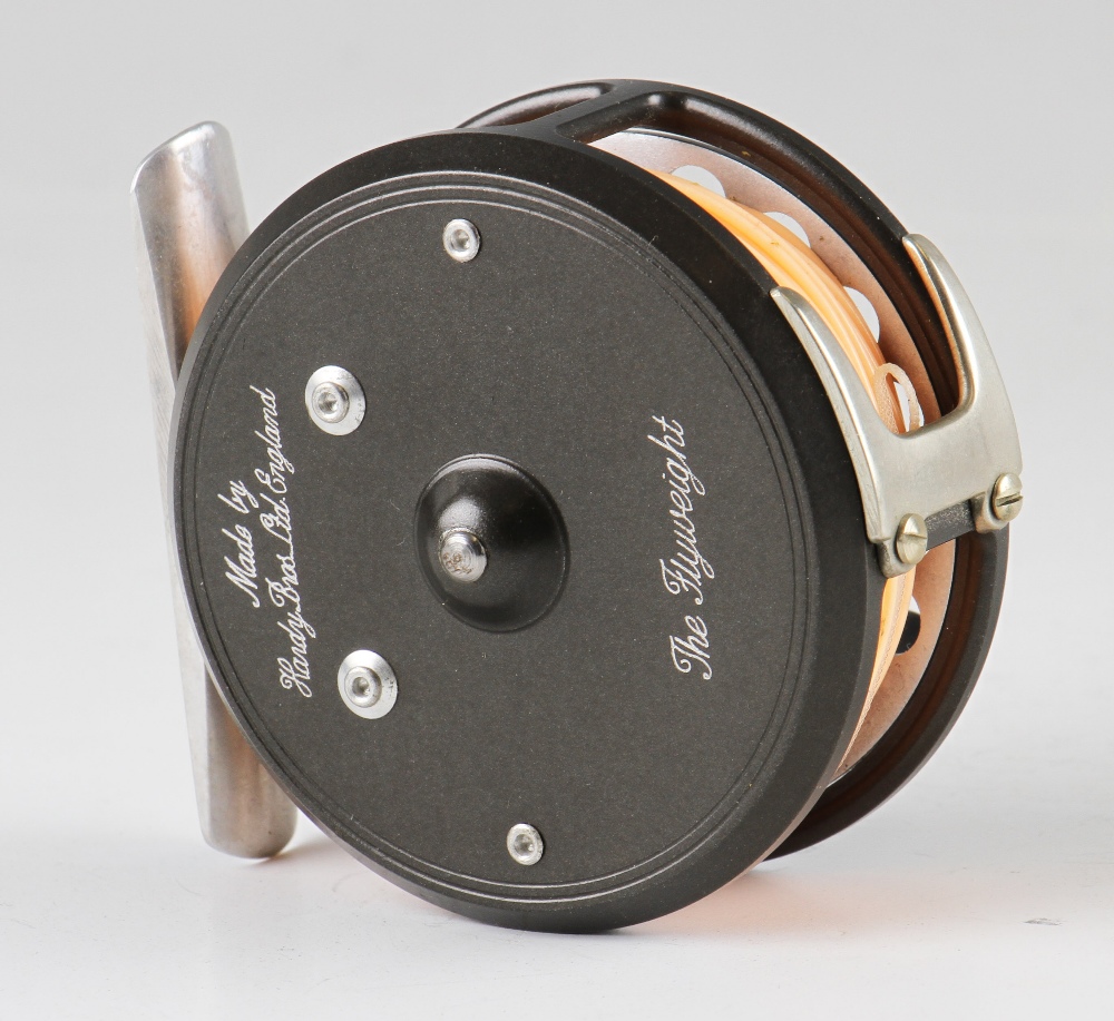 Hardy “The Flyweight” alloy trout fly reel: 2.5” dia reversible heavy U shaped line guard, smooth - Image 3 of 3