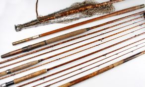 Collection of vintage landing nets and rods (7) - WJ Cummings Maker Bishop Auckland trout landing
