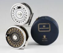 2x Hardy Marquis 10#alloy fly reels - both 3.75 inch dia - one with line (DT 7F)-both with