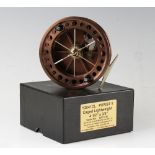 W Young Purist 2-2041 4.75” alloy Centrepin reel: New condition, 6 spoke Aerial pattern with