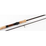 Fine Alan Brown Hitchin hand built carbon “Spinner” salmon rod: 9ft 2pc – with Fuji style line