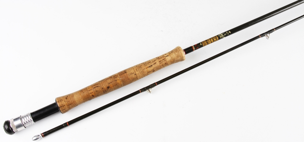 Hardy Bros “Hardy Graphite” trout fly rod: 9’6” 2p-line 6/7# - with trumpet shaped cork handle