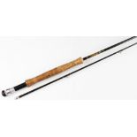 Hardy Bros “Hardy Graphite” trout fly rod: 9’6” 2p-line 6/7# - with trumpet shaped cork handle
