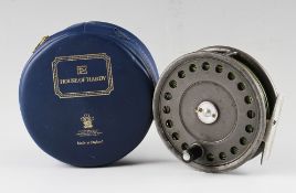 Hardy St John Mk2 alloy fly reel: Used condition, black handle, 2 screw latch, rim tension