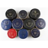 Collection of Hardy Padded reel cases (10) – in black, blue, red and grey and blue and grey – 6x