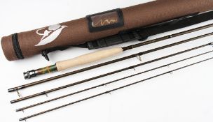 Roger Beale purpose built high module carbon fly rod – 10ft 4pc c/w spare tip, line 3/4 #, with 2x